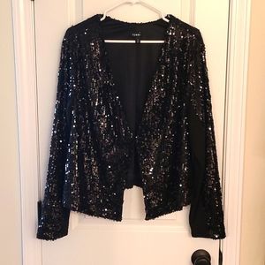 Plus size Black Sequin Jacket